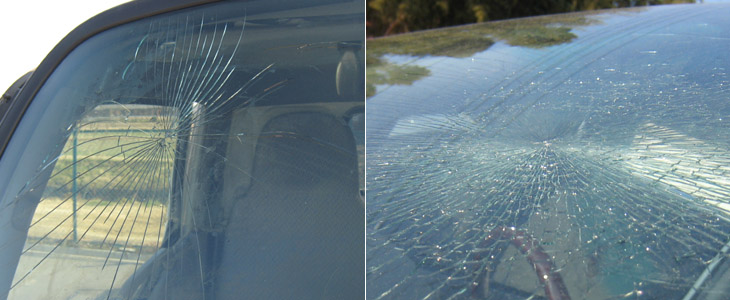 自動車ガラス損傷